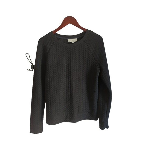 LOFT Sweaters - LOFT Women's M BLACK Textured Pullover Sweatshirt
